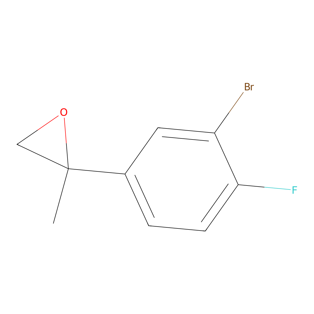 2-(3-Bromo-4-fluorophenyl)-2-methyloxirane molecular structure, CAS 1409824-73-2
