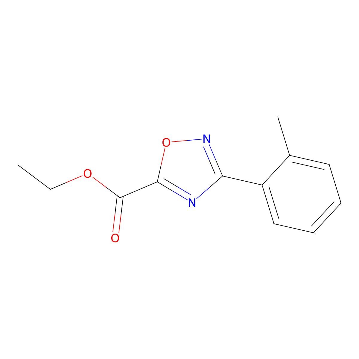 Ethyl 3-(o-tolyl)-1,2,4-oxadiazole-5-carboxylate molecular structure, CAS 1409828-89-2
