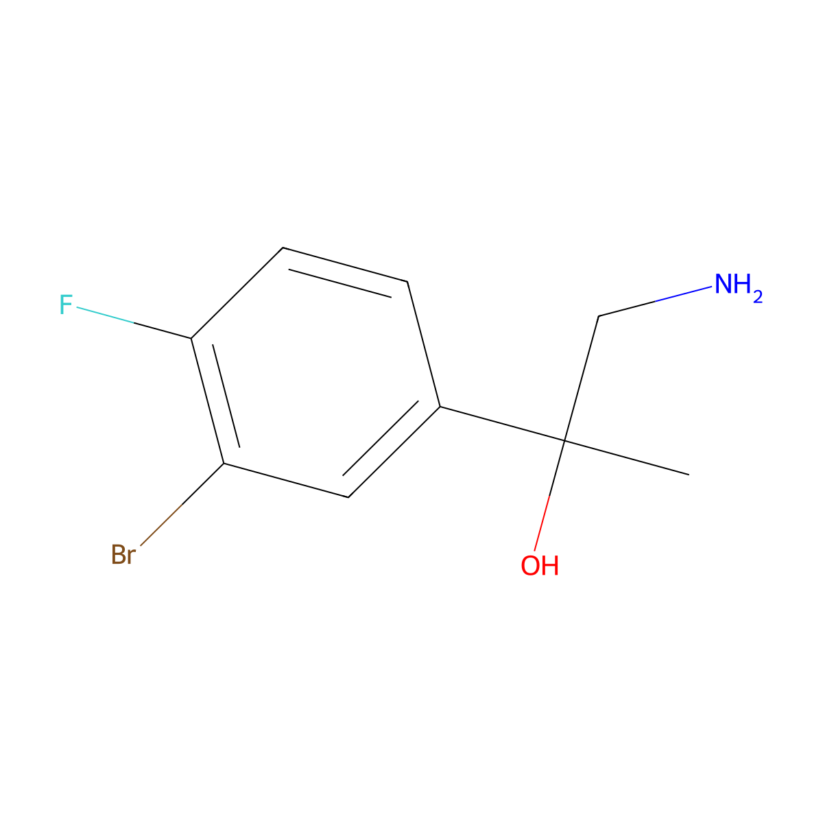 1-Amino-2-(3-bromo-4-fluorophenyl)propan-2-ol molecular structure, CAS 1409882-32-1