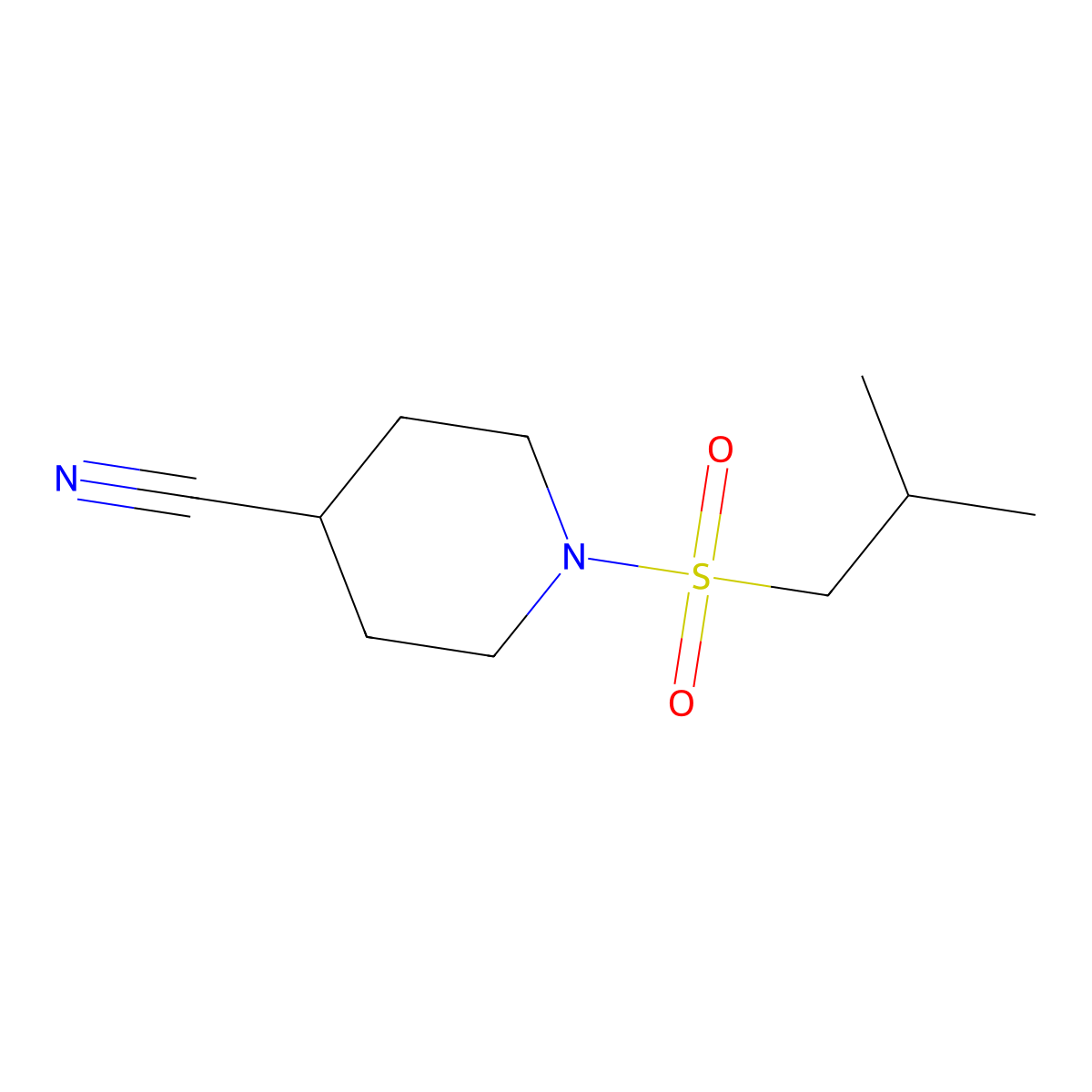 1-(Isobutylsulfonyl)piperidine-4-carbonitrile molecular structure, CAS 1409882-97-8