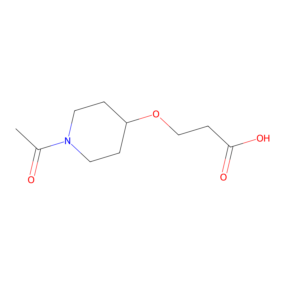 3-[(1-Acetylpiperidin-4-yl)oxy]propanoic acid molecular structure, CAS 1409892-92-7