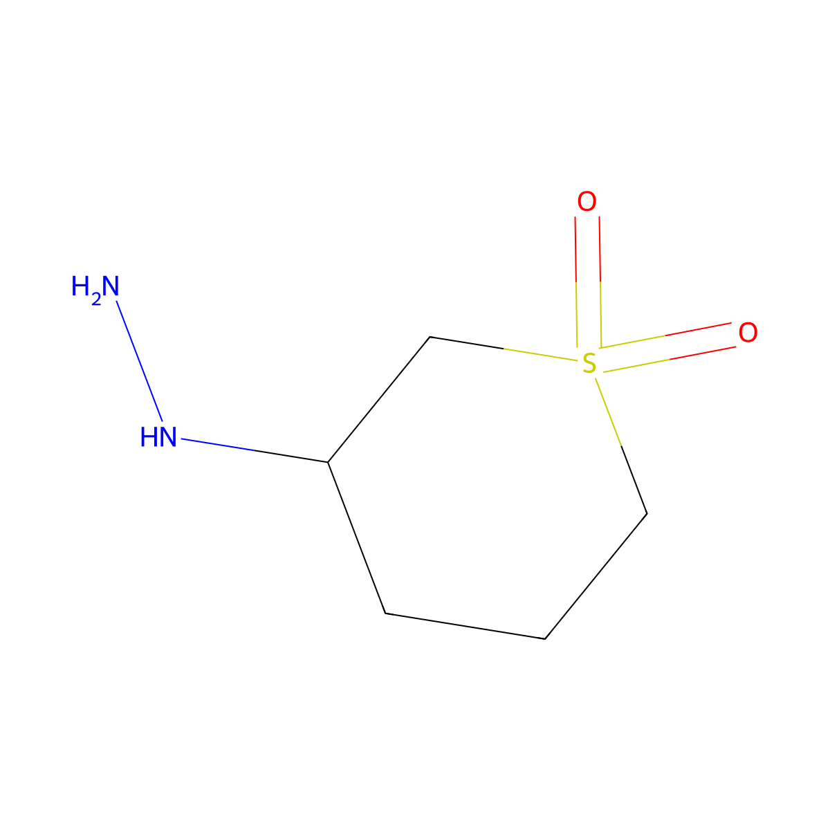 3-Hydrazinyl-1lambda6-thiane-1,1-dione molecular structure, CAS 1409915-80-5