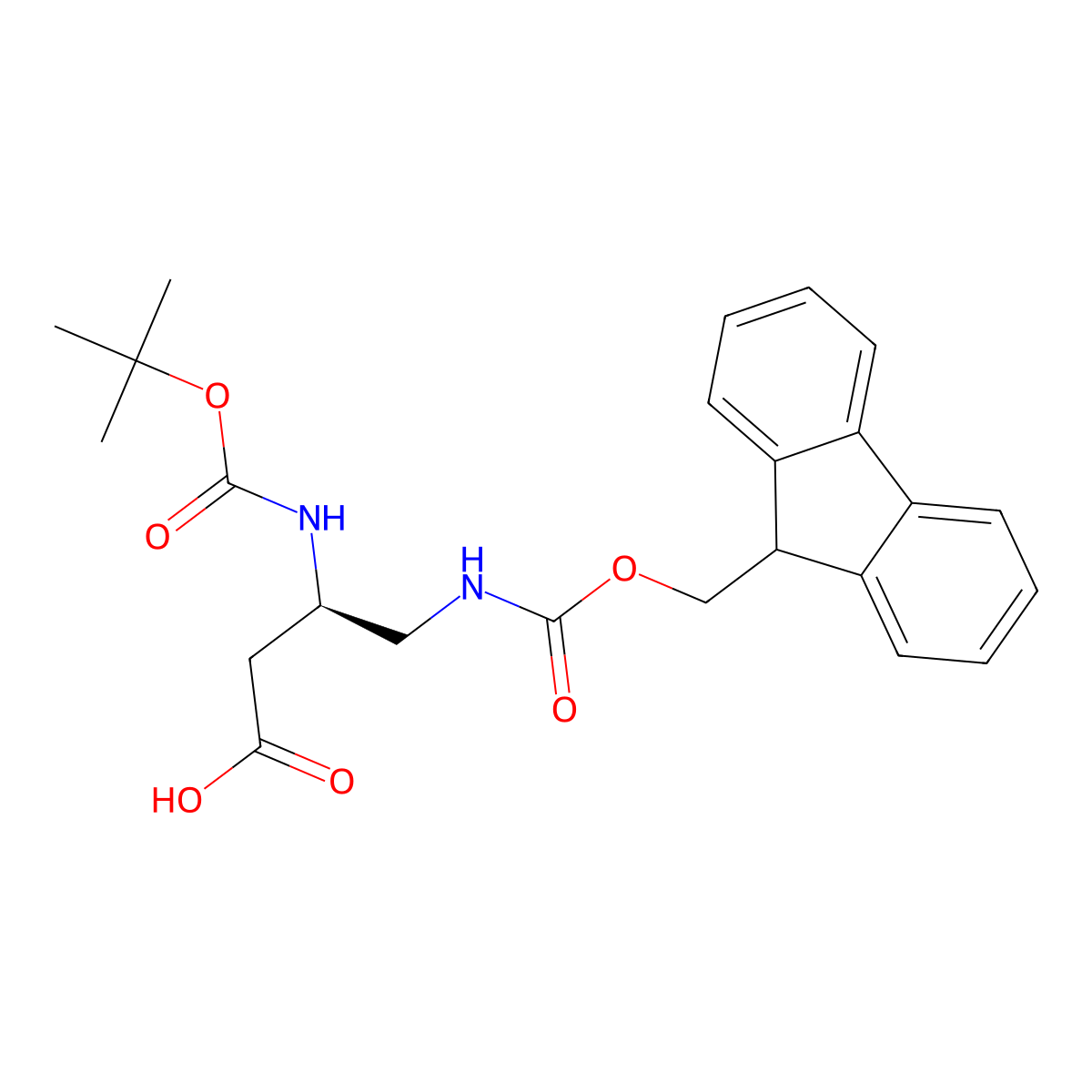 Boc-D-Dbu(Fmoc)-OH molecular structure, CAS 1409939-21-4
