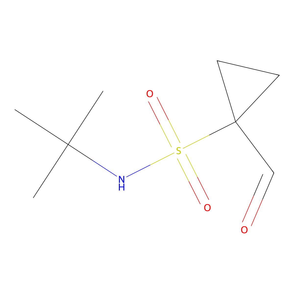 N-(1,1-Dimethylethyl)-1-formylcyclopropanesulfonamide molecular structure, CAS 1409950-09-9