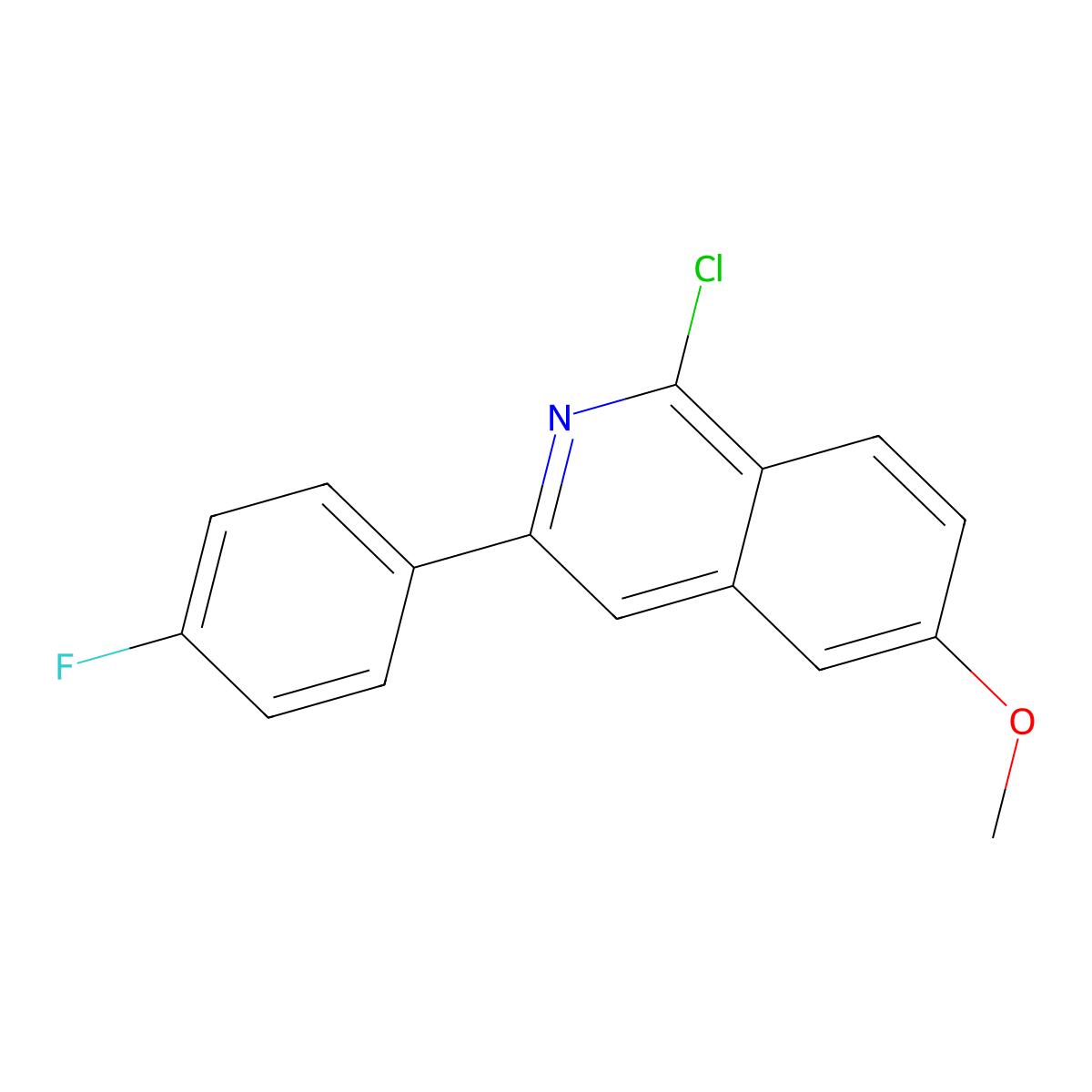 1-Chloro-3-(4-fluorophenyl)-6-methoxyisoquinoline molecular structure, CAS 1409950-54-4