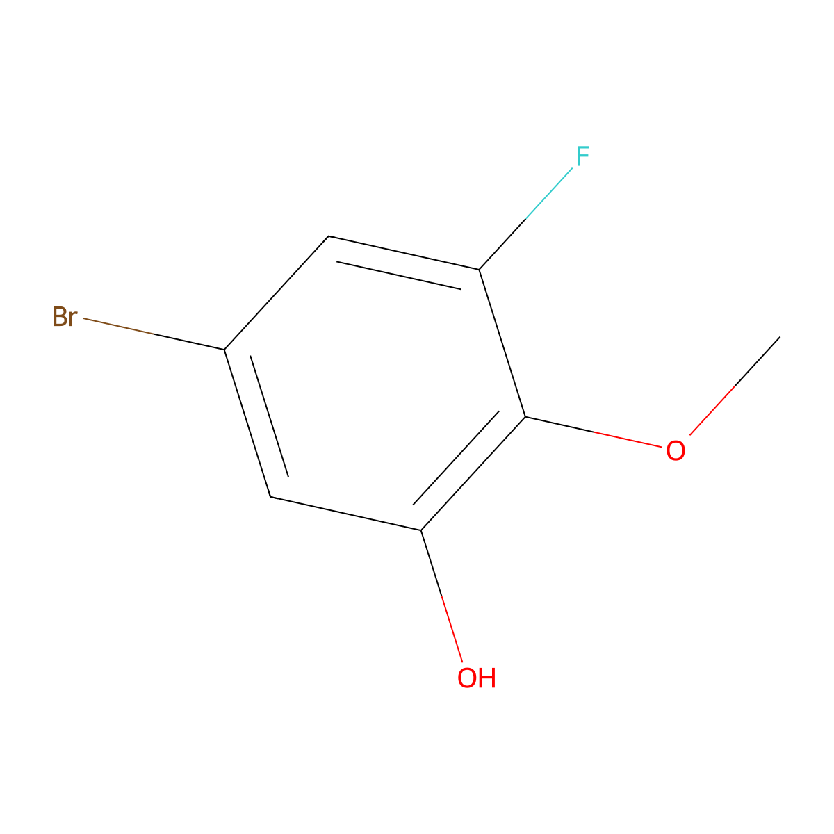 5-Bromo-3-fluoro-2-methoxyphenol molecular structure, CAS 1409956-13-3