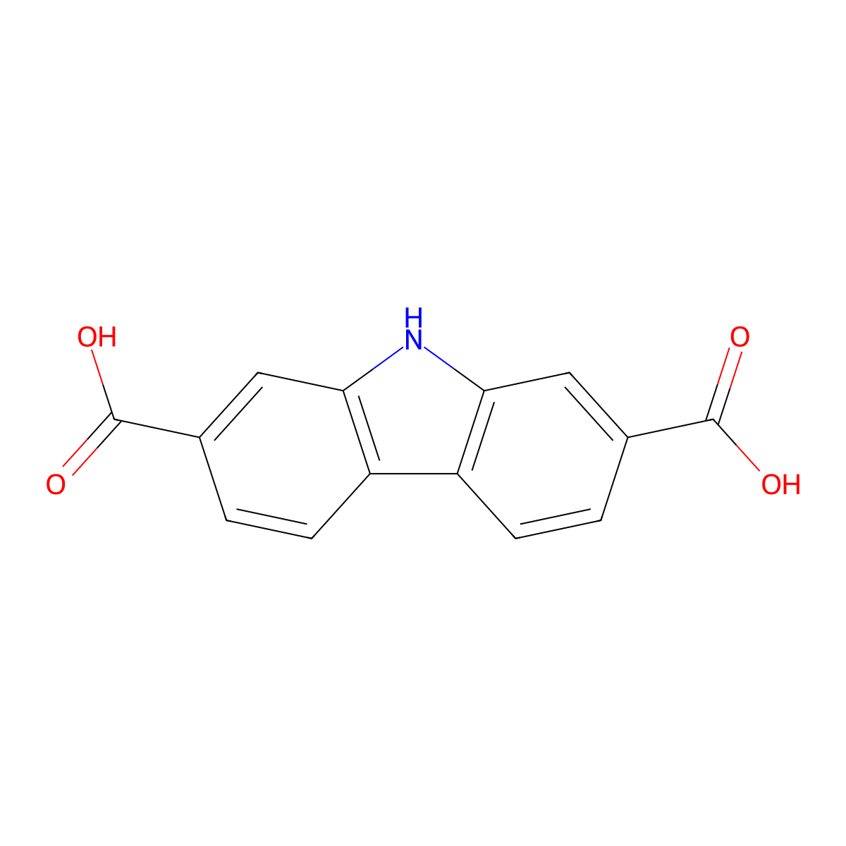 9H-Carbazole-2,7-dicarboxylic acid molecular structure, CAS 1409971-87-4
