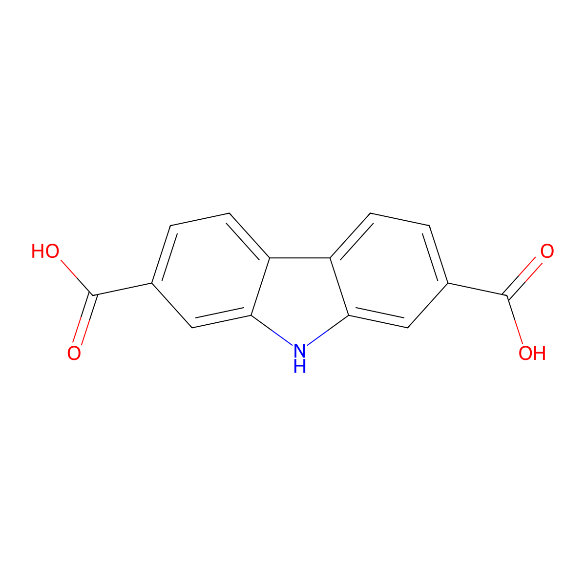 9H-Carbazole-2,7-dicarboxylic acid molecular structure, CAS 1409971-87-4
