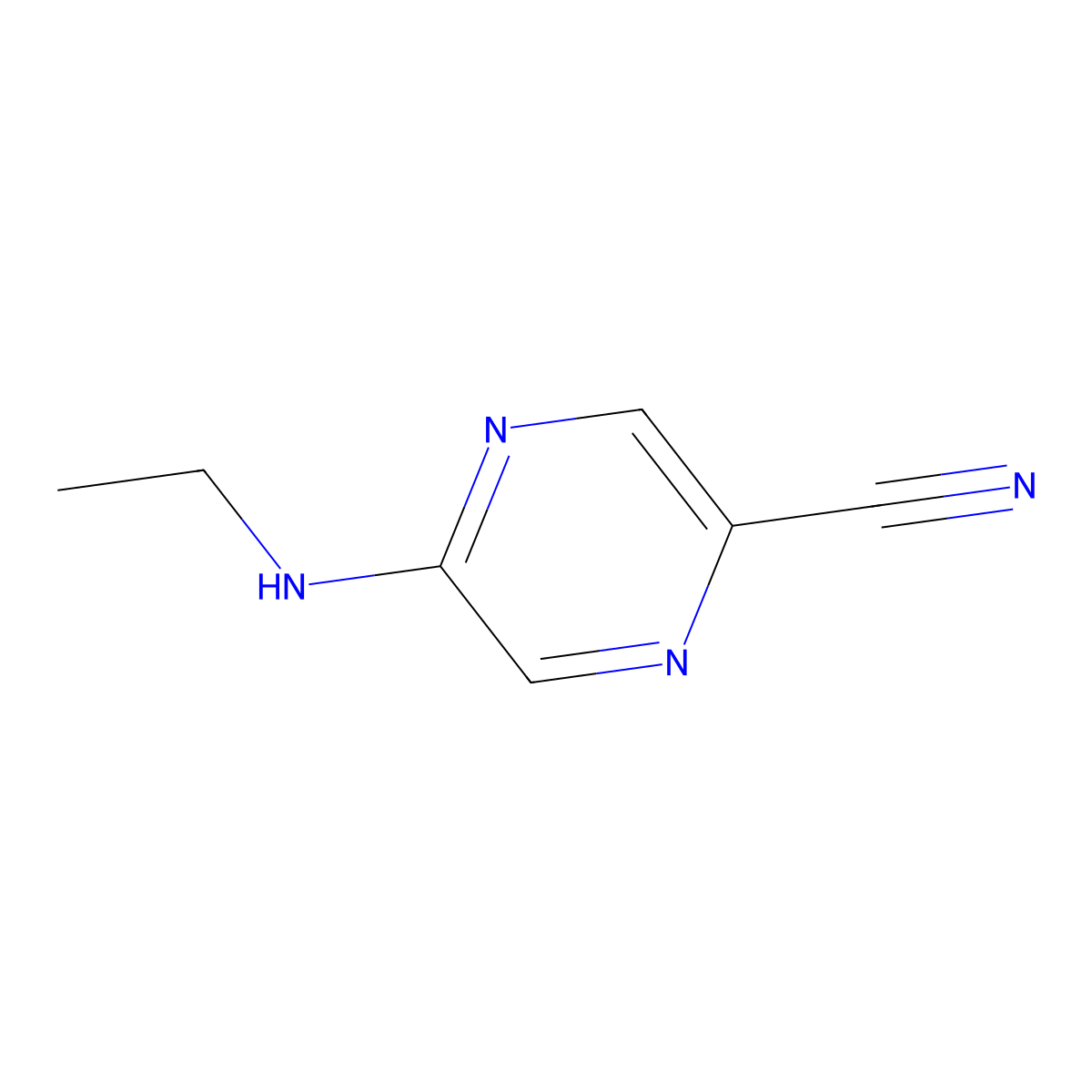 5-(Ethylamino)pyrazine-2-carbonitrile molecular structure, CAS 1409987-87-6