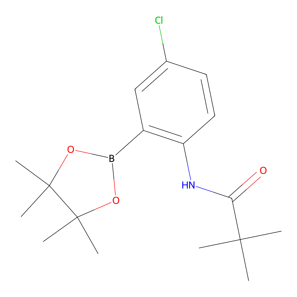 5-Chloro-2-(pivaloylamino)phenylboronic acid pinacol ester molecular structure, CAS 1409999-52-5