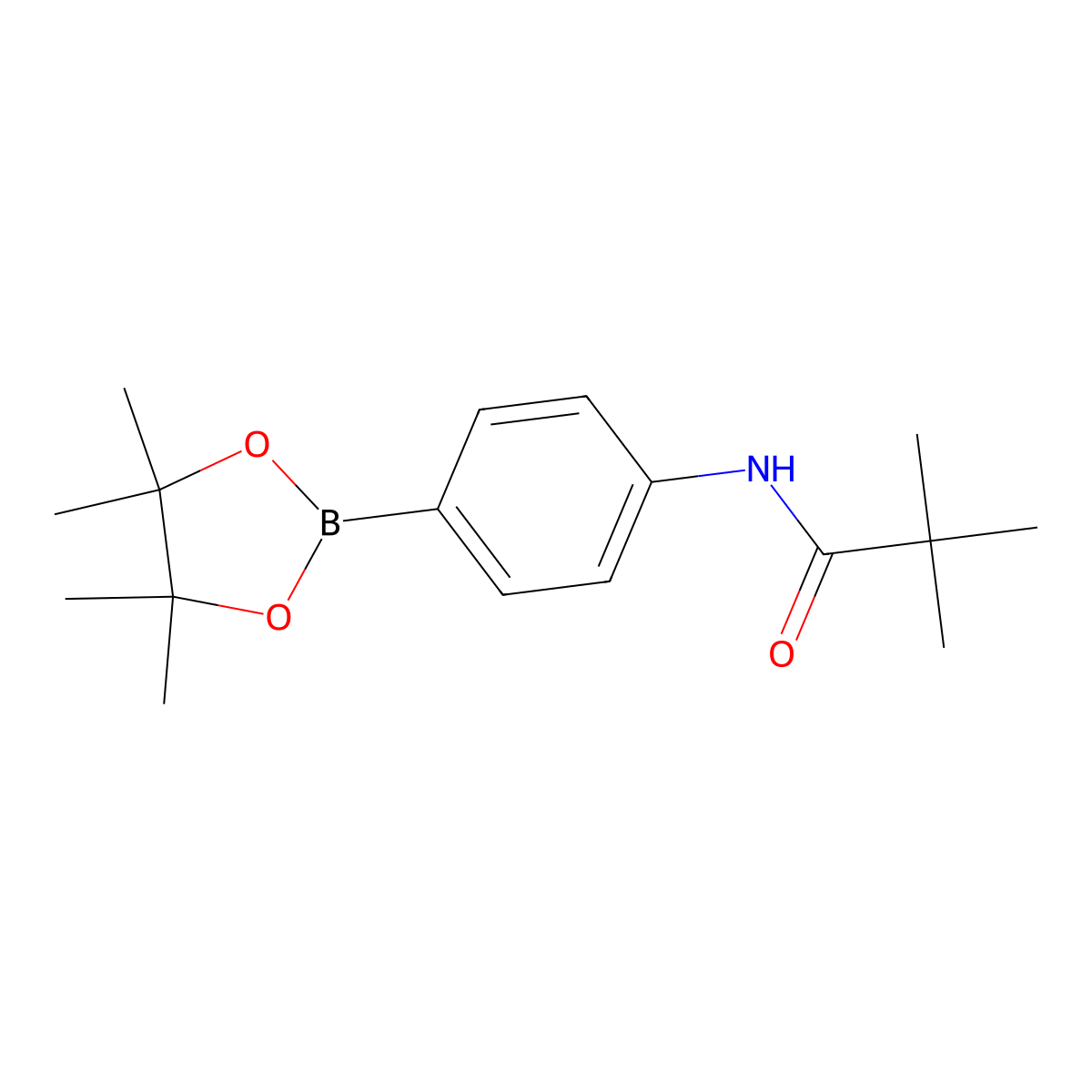 2,2-dimethyl-N-[4-(tetramethyl-1,3,2-dioxaborolan-2-yl)phenyl]propanamide molecular structure, CAS 1409999-54-7