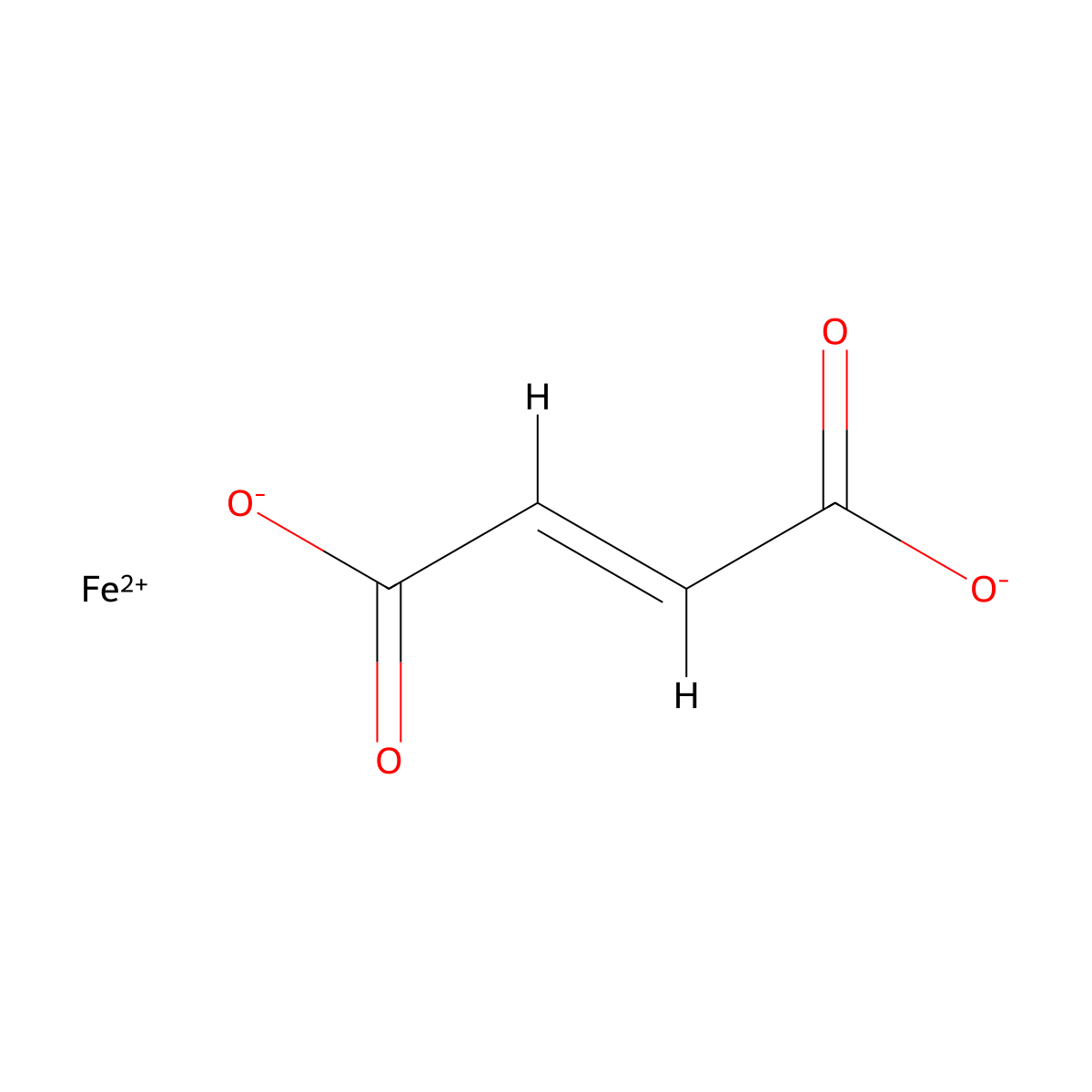Ferrous fumarate , Iron(II) fumarate molecular structure, CAS 141-01-5