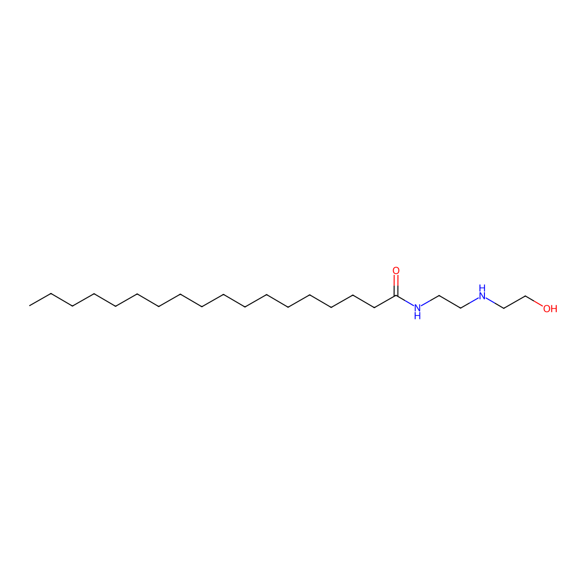 N-(2-((2-hydroxyethyl)amino)ethyl)stearamide molecular structure, CAS 141-21-9