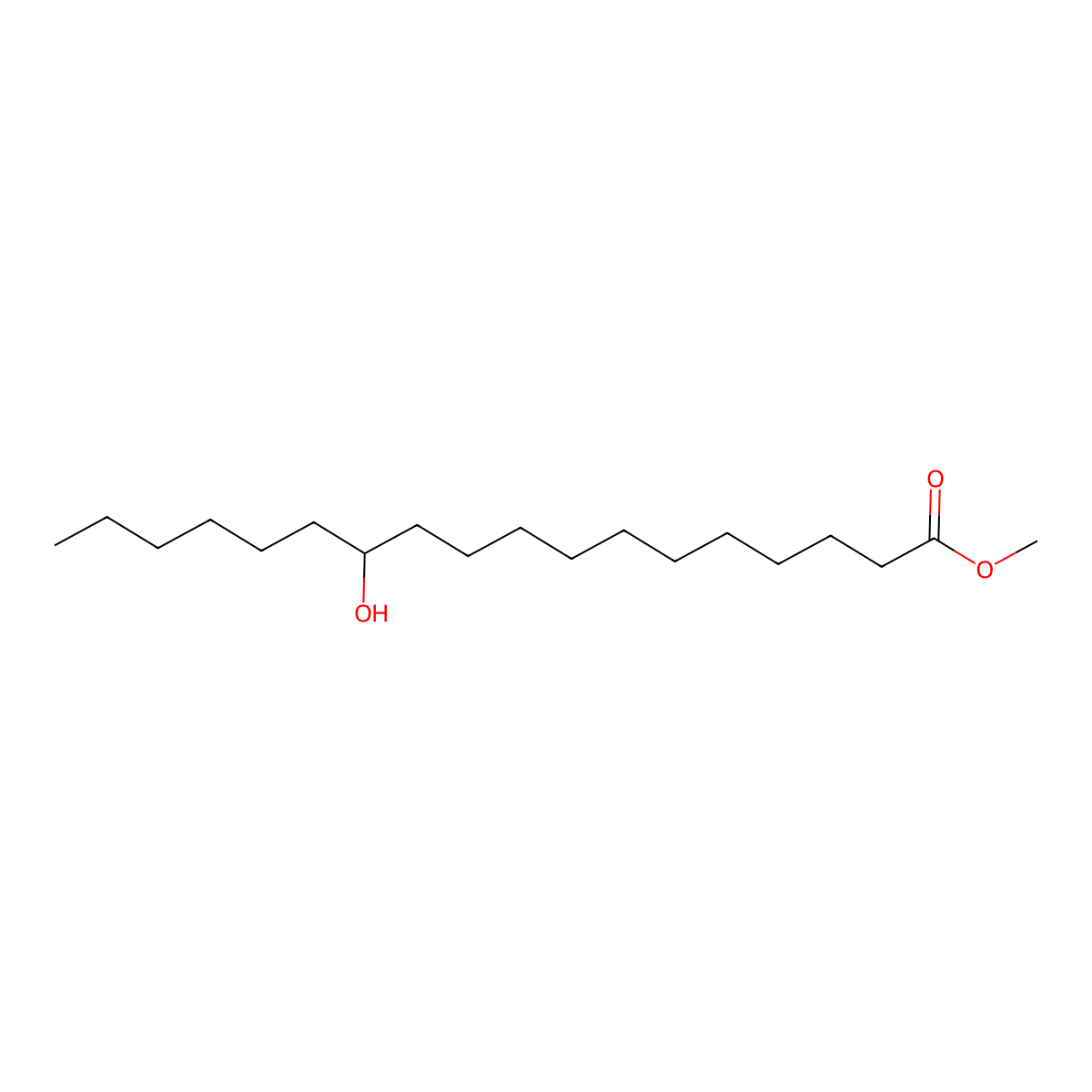 Methyl 12-hydroxystearate molecular structure, CAS 141-23-1