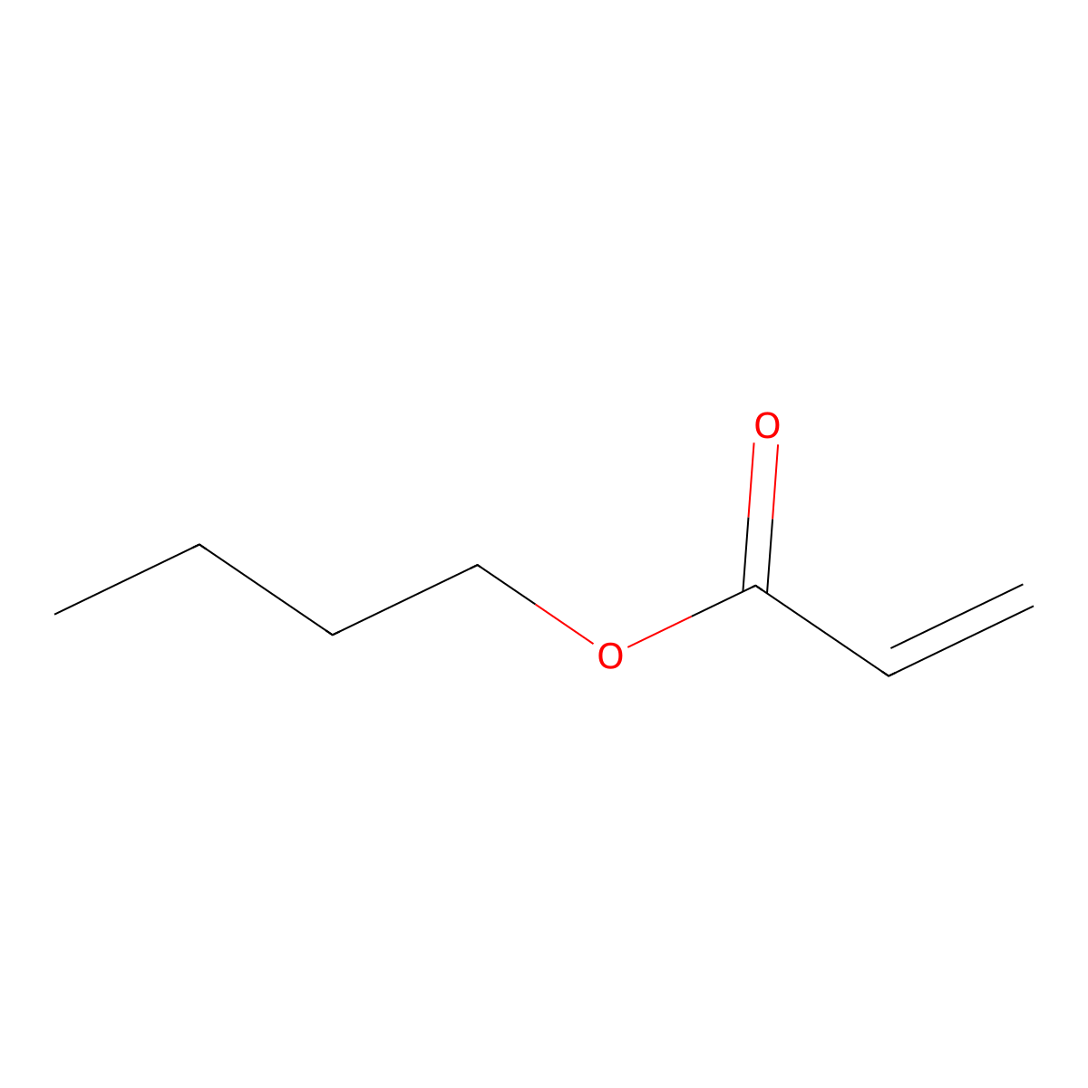 Butyl Acrylate molecular structure, CAS 141-32-2