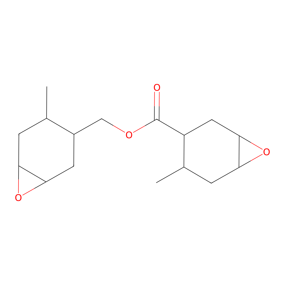 (4-Methyl-7-oxabicyclo(4.1.0)hept-3-yl)methyl 4-methyl-7-oxabicyclo(4.1.0)heptane-3-carboxylate molecular structure, CAS 141-37-7