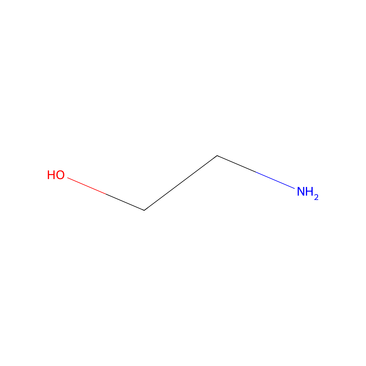 Ethanolamine molecular structure, CAS 141-43-5