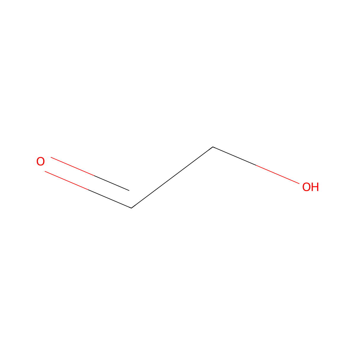 Glycolaldehyde molecular structure, CAS 141-46-8