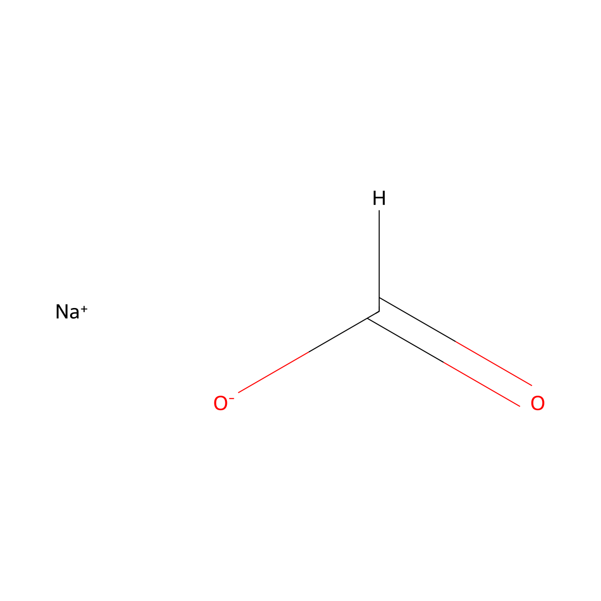sodium formate molecular structure, CAS 141-53-7