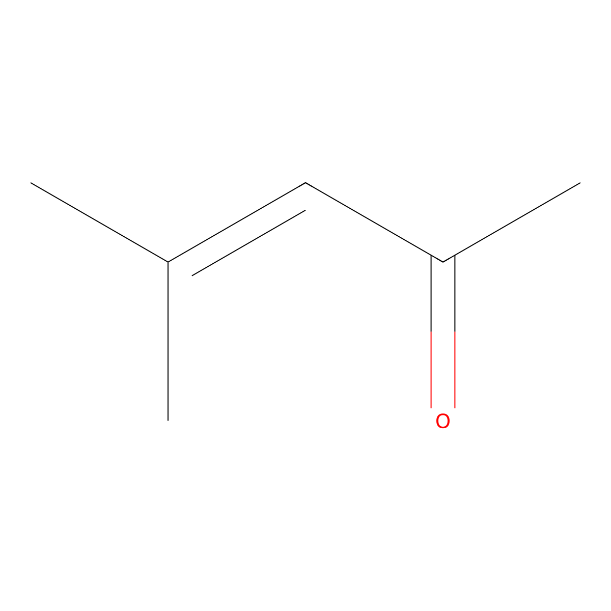 Mesityl oxide molecular structure, CAS 141-79-7