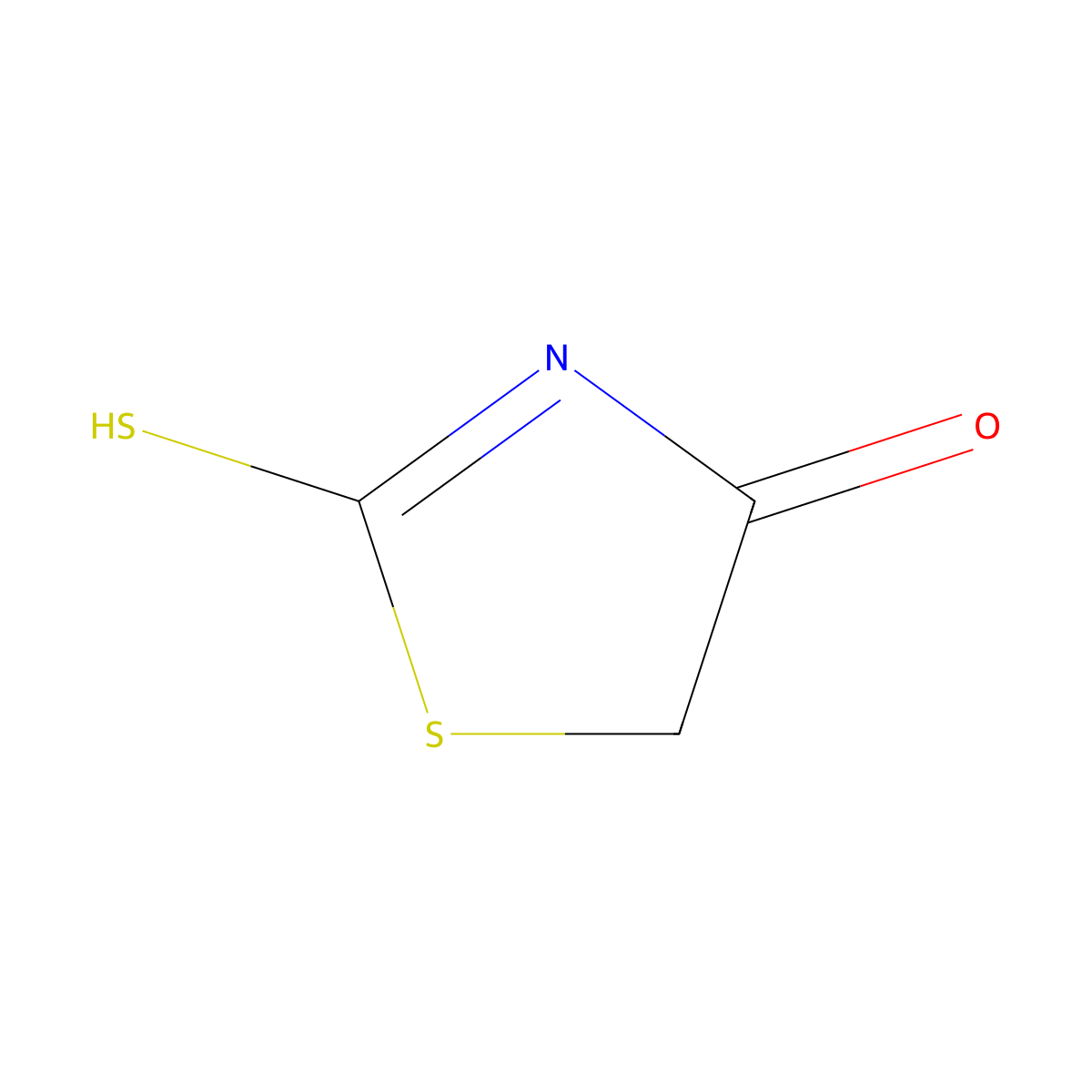 2-sulfanyl-1,3-thiazol-4-one molecular structure, CAS 141-84-4