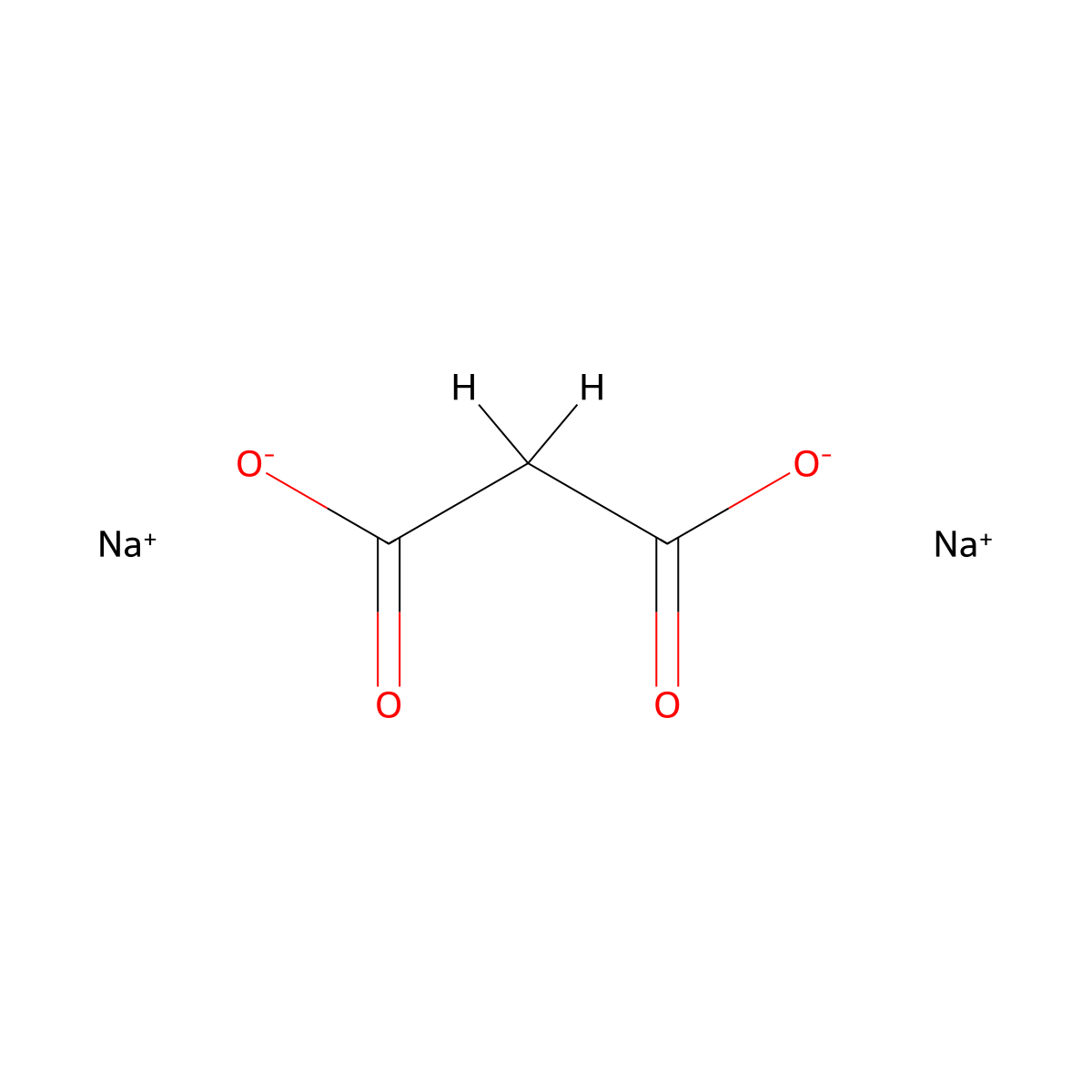 Malonic acid, disodium salt molecular structure, CAS 141-95-7