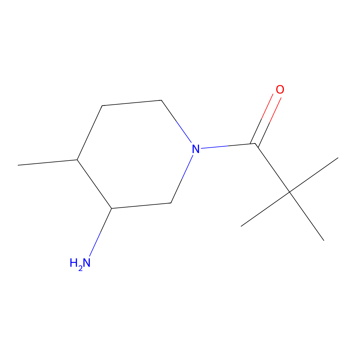 1-(3-Amino-4-methylpiperidin-1-yl)-2,2-dimethylpropan-1-one molecular structure, CAS 1410029-45-6