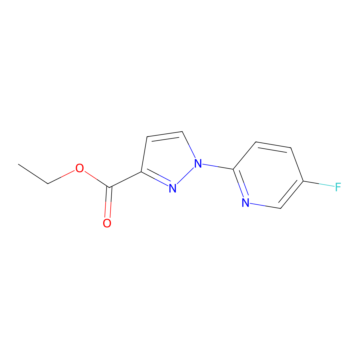 ethyl 1-(5-fluoropyridin-2-yl)-1H-pyrazole-3-carboxylate molecular structure, CAS 1410040-38-8