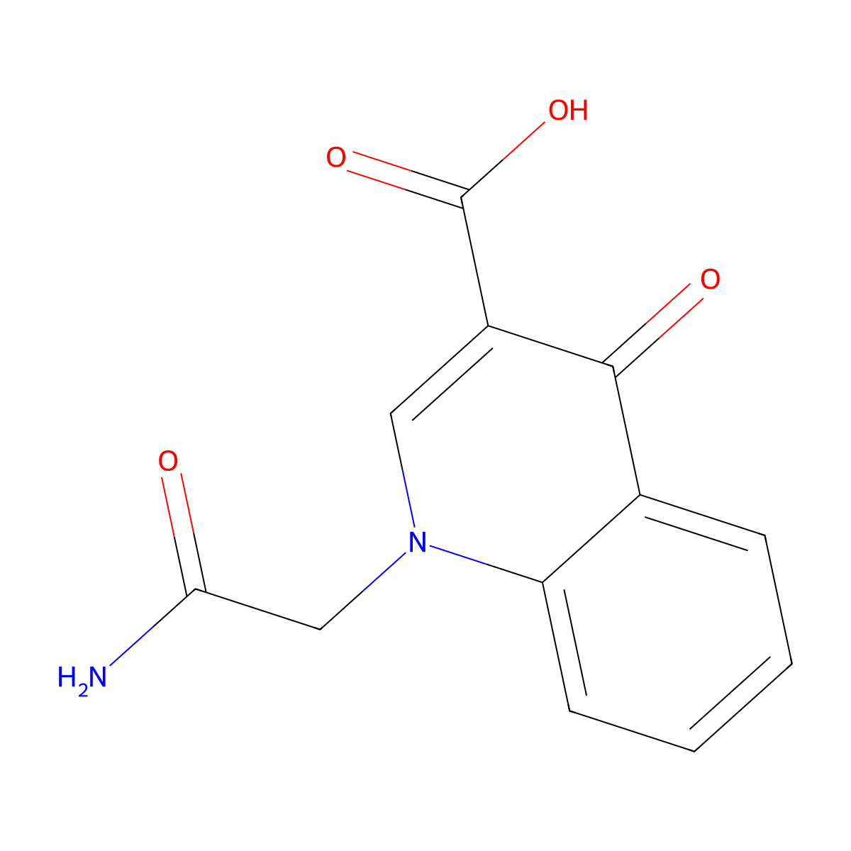 1-(Carbamoylmethyl)-4-oxo-1,4-dihydroquinoline-3-carboxylic acid molecular structure, CAS 1410089-07-4