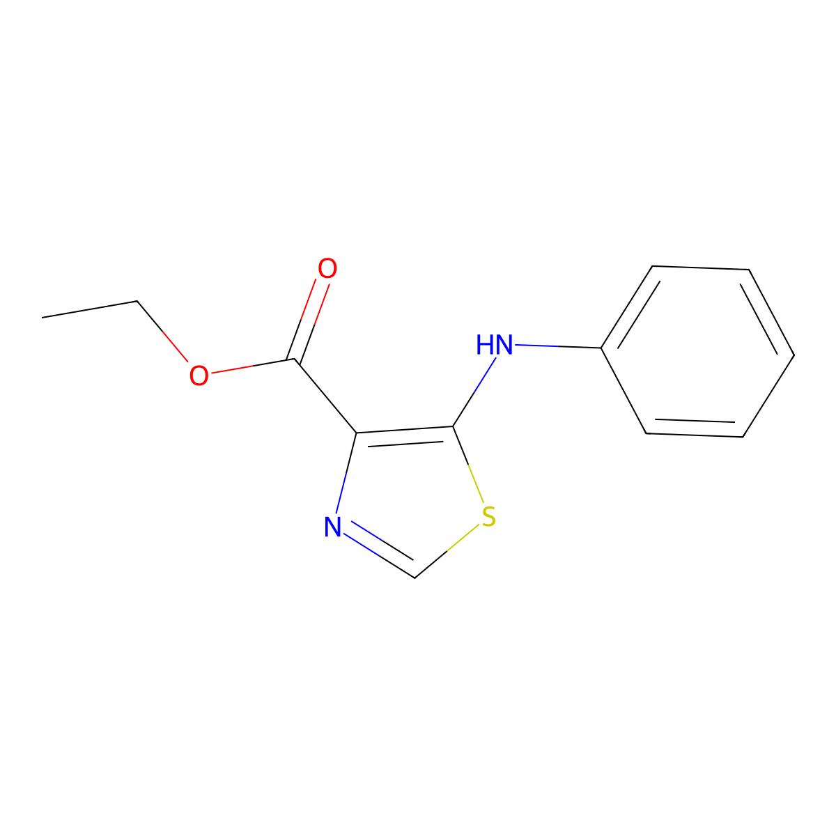 Ethyl 5-(phenylamino)thiazole-4-carboxylate molecular structure, CAS 1410092-36-2