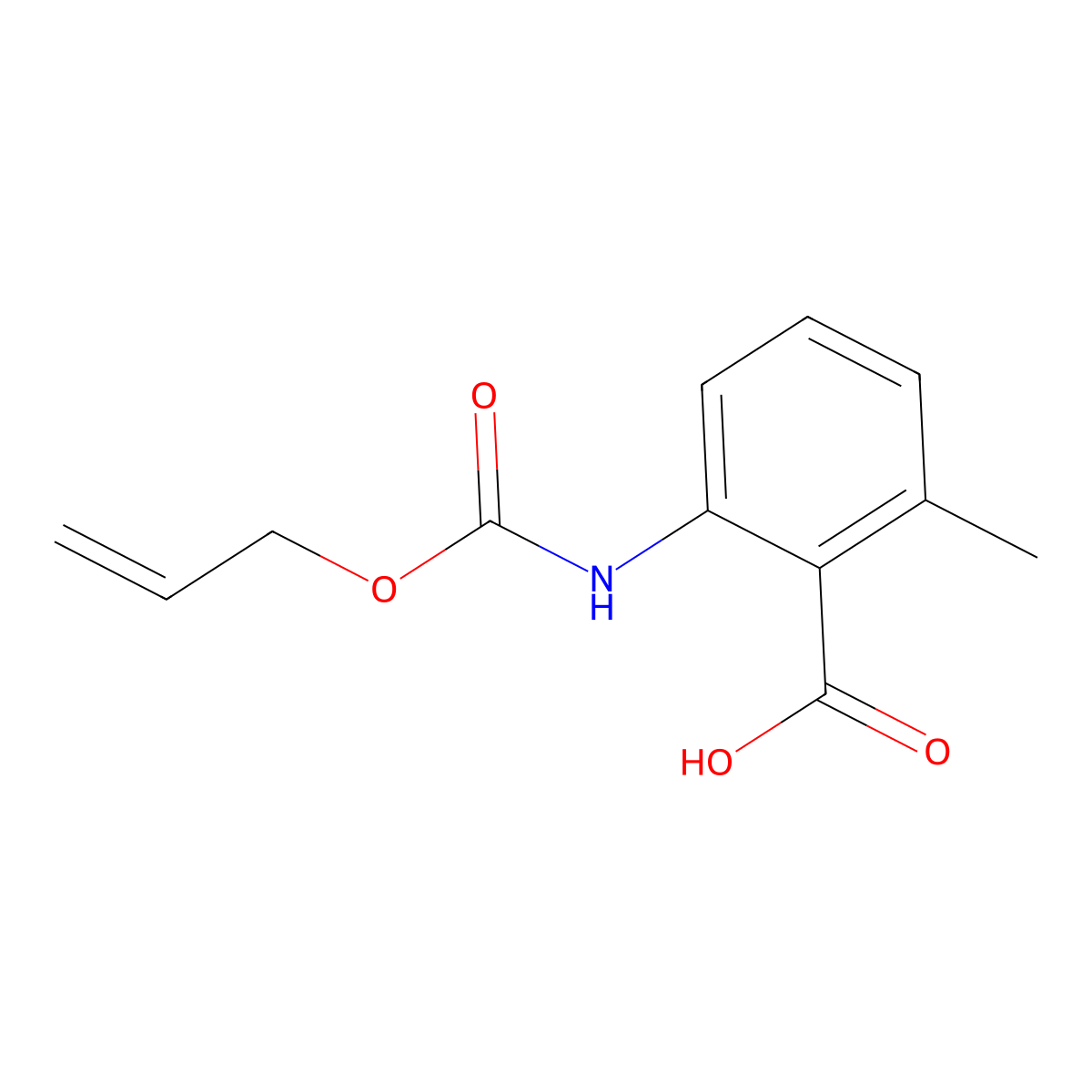 2-Methyl-6-{[(prop-2-en-1-yloxy)carbonyl]amino}benzoic acid molecular structure, CAS 1410093-79-6