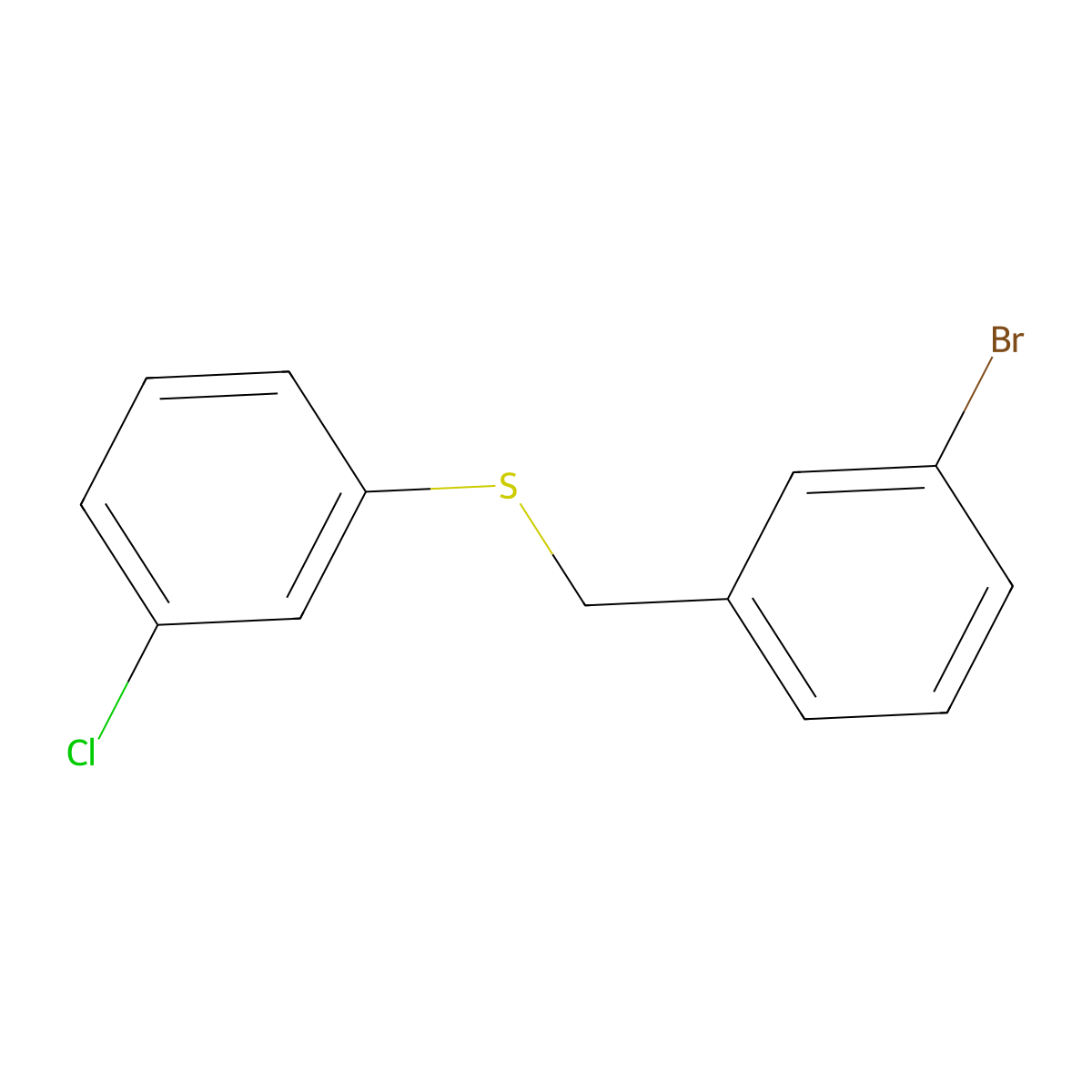 1-Bromo-3-[(3-chlorophenyl)sulfanylmethyl]benzene molecular structure, CAS 1410096-52-4