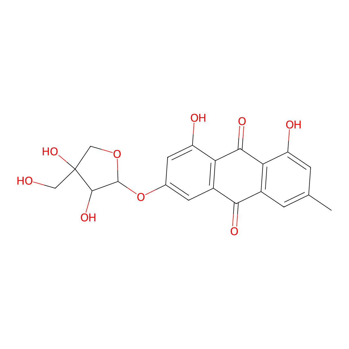 Frangulin B molecular structure, CAS 14101-04-3