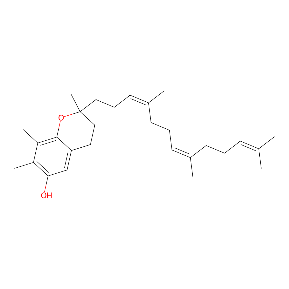 Gamma-Tocotrienol molecular structure, CAS 14101-61-2