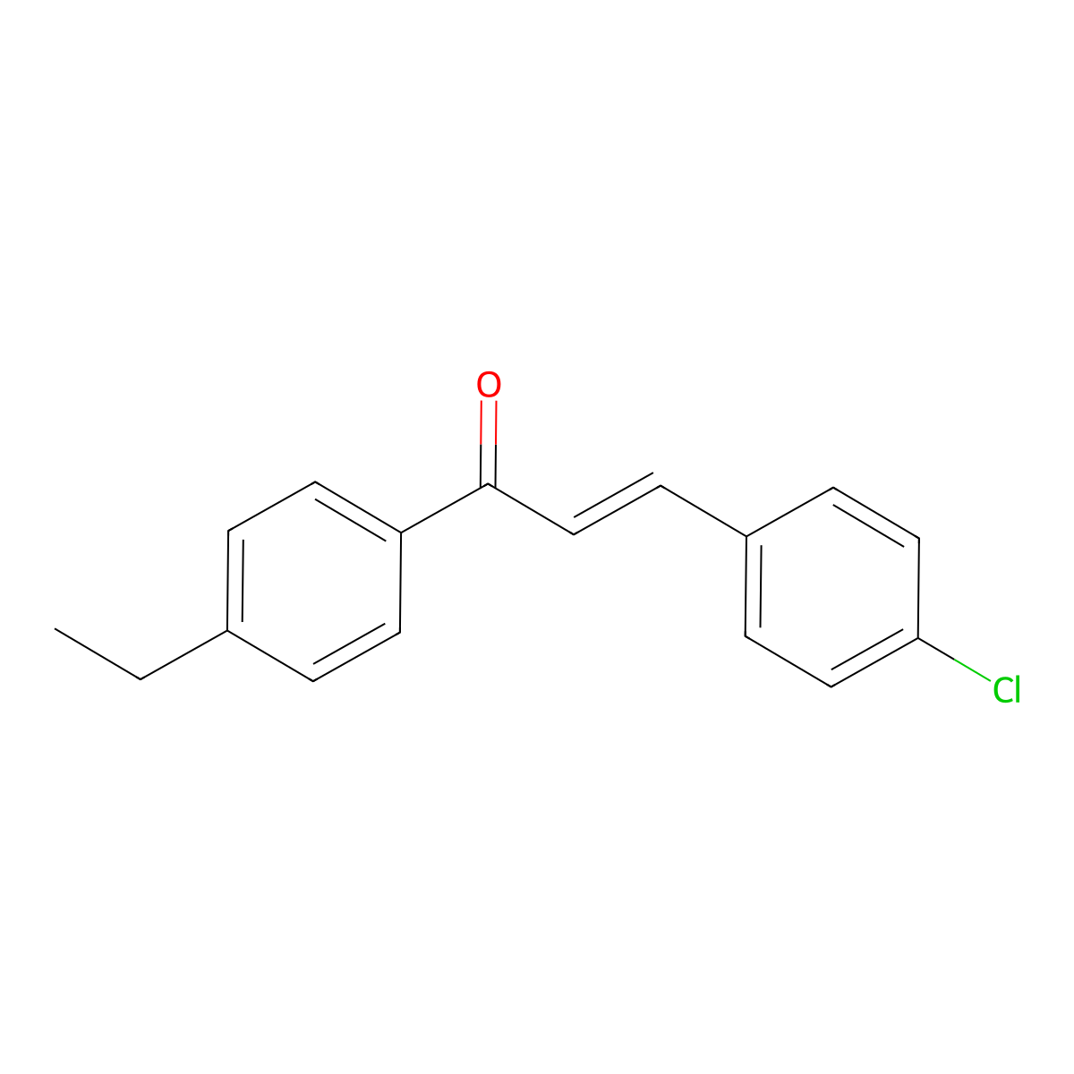 (2E)-3-(4-chlorophenyl)-1-(4-ethylphenyl)prop-2-en-1-one molecular structure, CAS 1410102-49-6