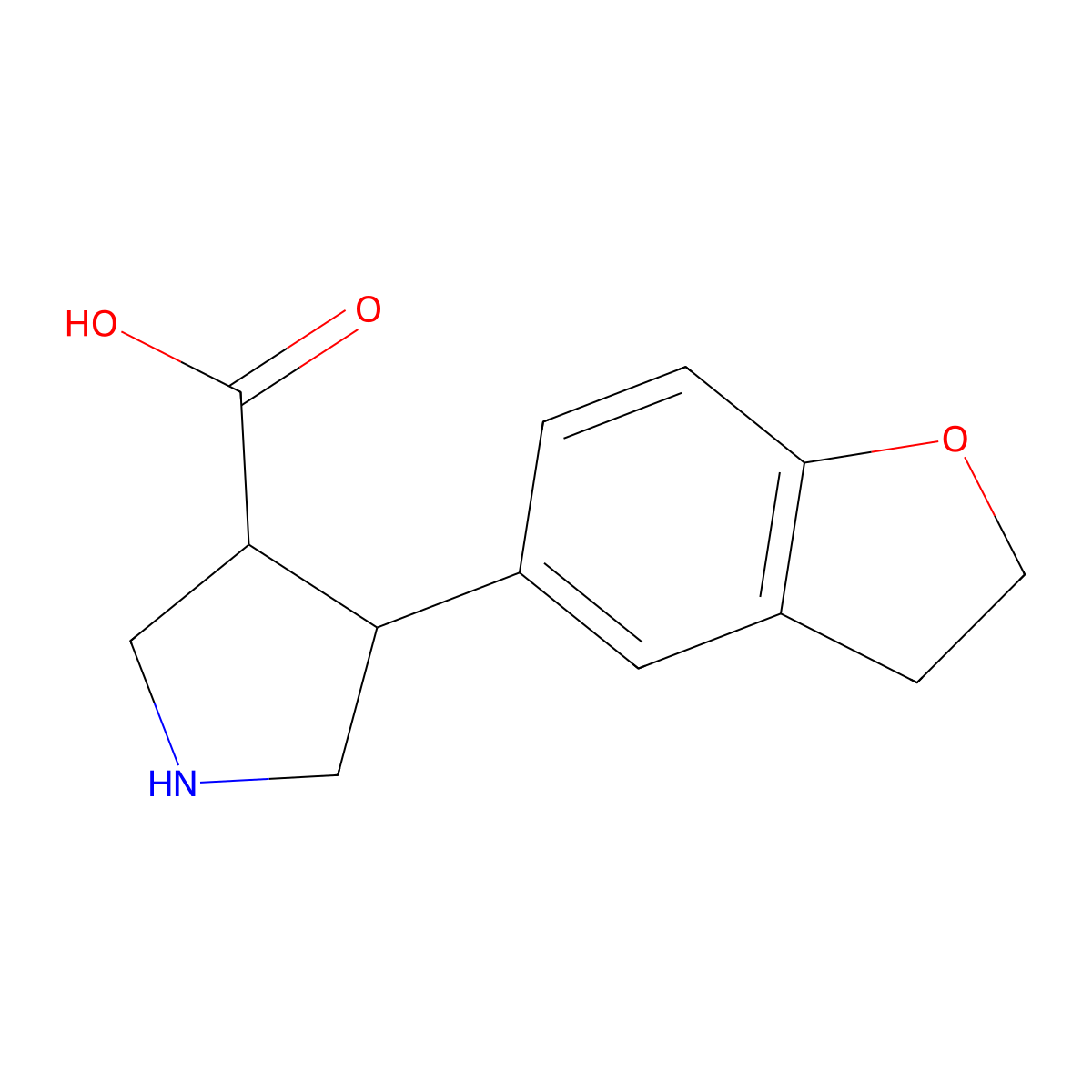 4-(2,3-Dihydrobenzofuran-5-yl)pyrrolidine-3-carboxylic acid molecular structure, CAS 1410108-43-8