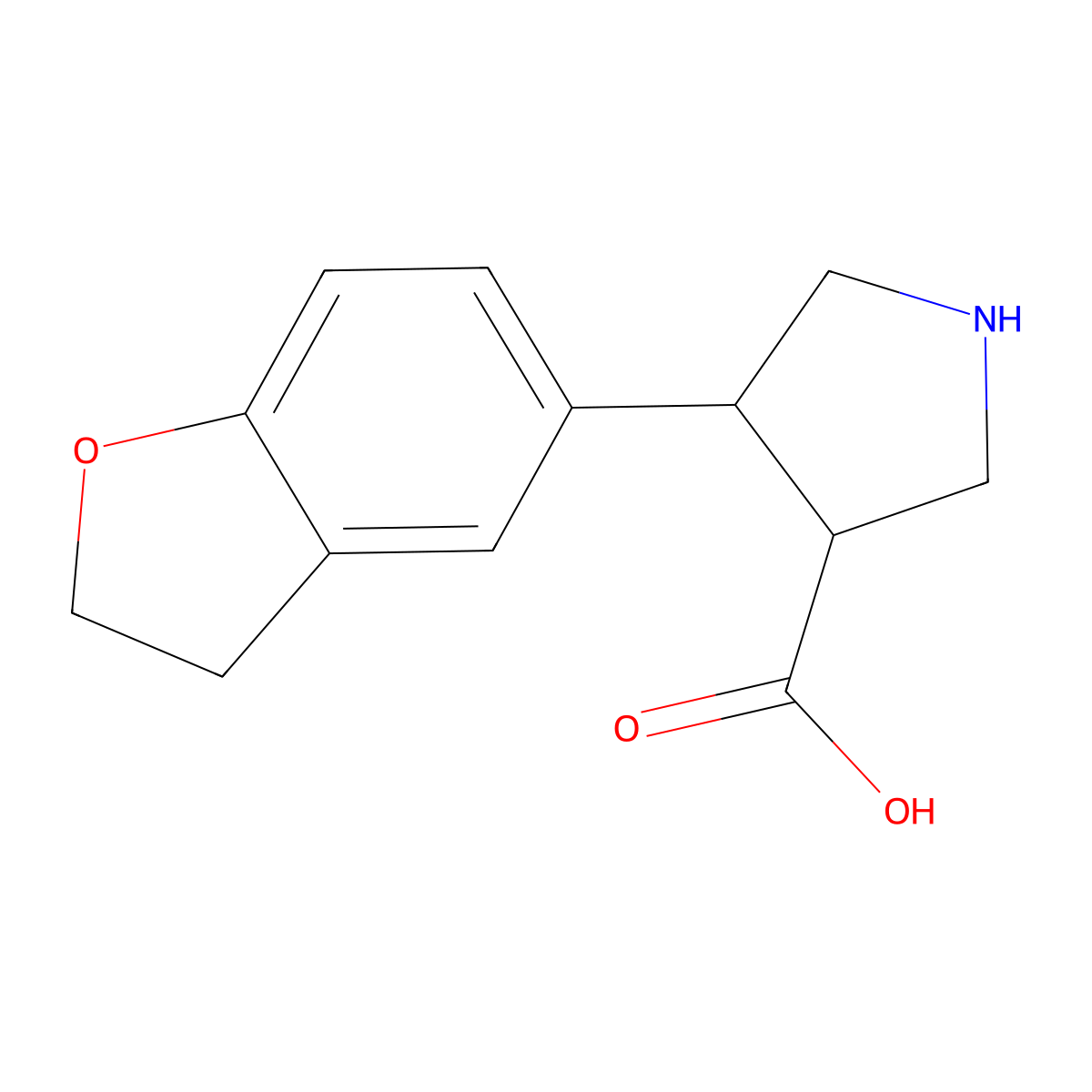 4-(2,3-Dihydrobenzofuran-5-yl)pyrrolidine-3-carboxylic acid molecular structure, CAS 1410108-43-8