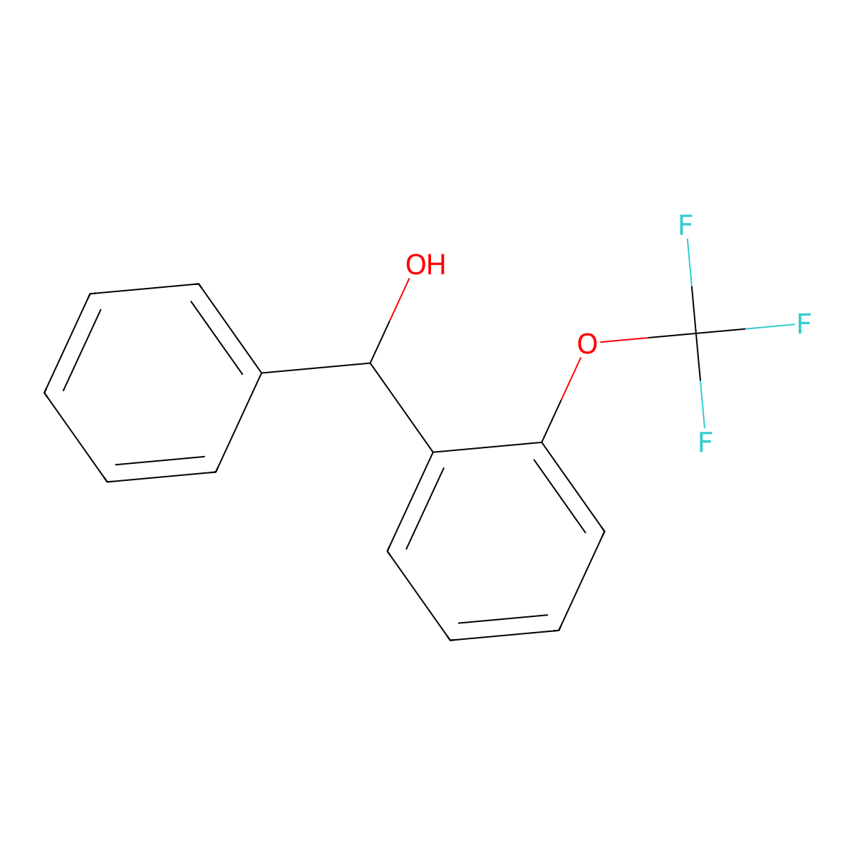 Phenyl(2-(trifluoromethoxy)phenyl)methanol molecular structure, CAS 1410128-10-7