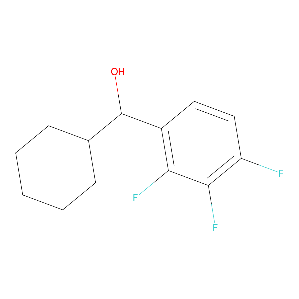 alpha-Cyclohexyl-2,3,4-trifluorobenzenemethanol molecular structure, CAS 1410128-79-8