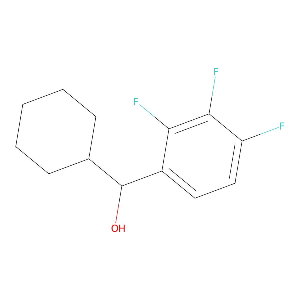alpha-Cyclohexyl-2,3,4-trifluorobenzenemethanol molecular structure, CAS 1410128-79-8