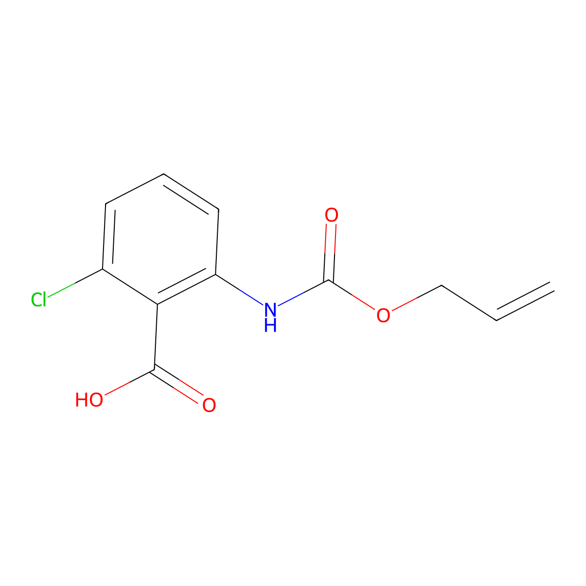 2-Chloro-6-{[(prop-2-en-1-yloxy)carbonyl]amino}benzoic acid molecular structure, CAS 1410132-24-9