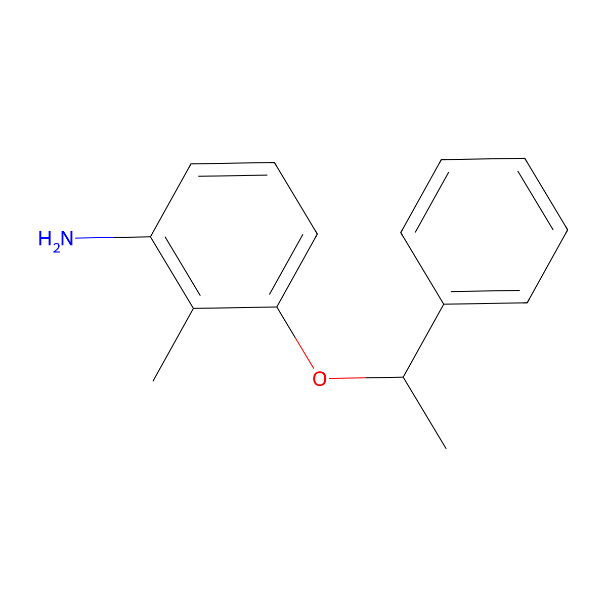 2-Methyl-3-(1-phenylethoxy)aniline molecular structure, CAS 1410140-63-4