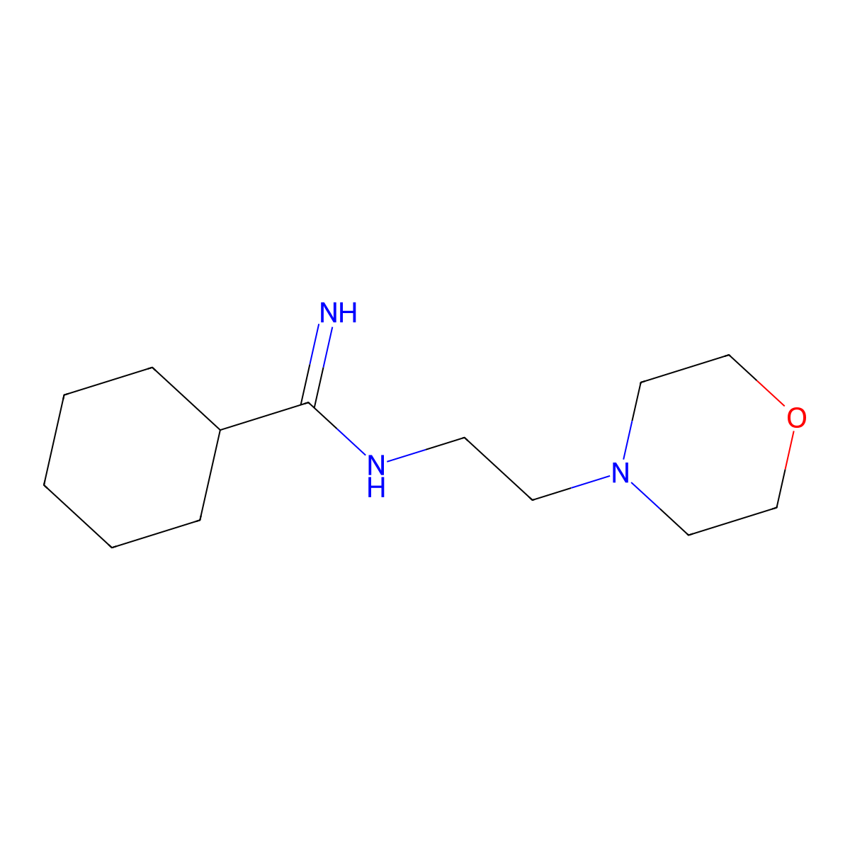 N-(2-Morpholinoethyl)cyclohexanecarboximidamide molecular structure, CAS 1410148-09-2