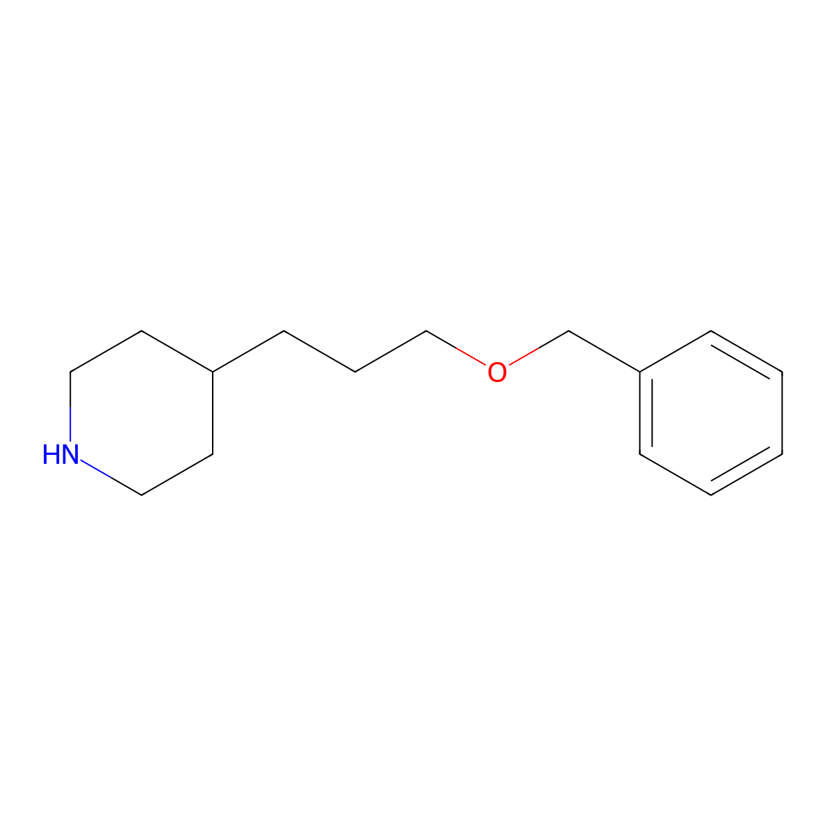 4-(3-(Benzyloxy)propyl)piperidine molecular structure, CAS 1410153-95-5