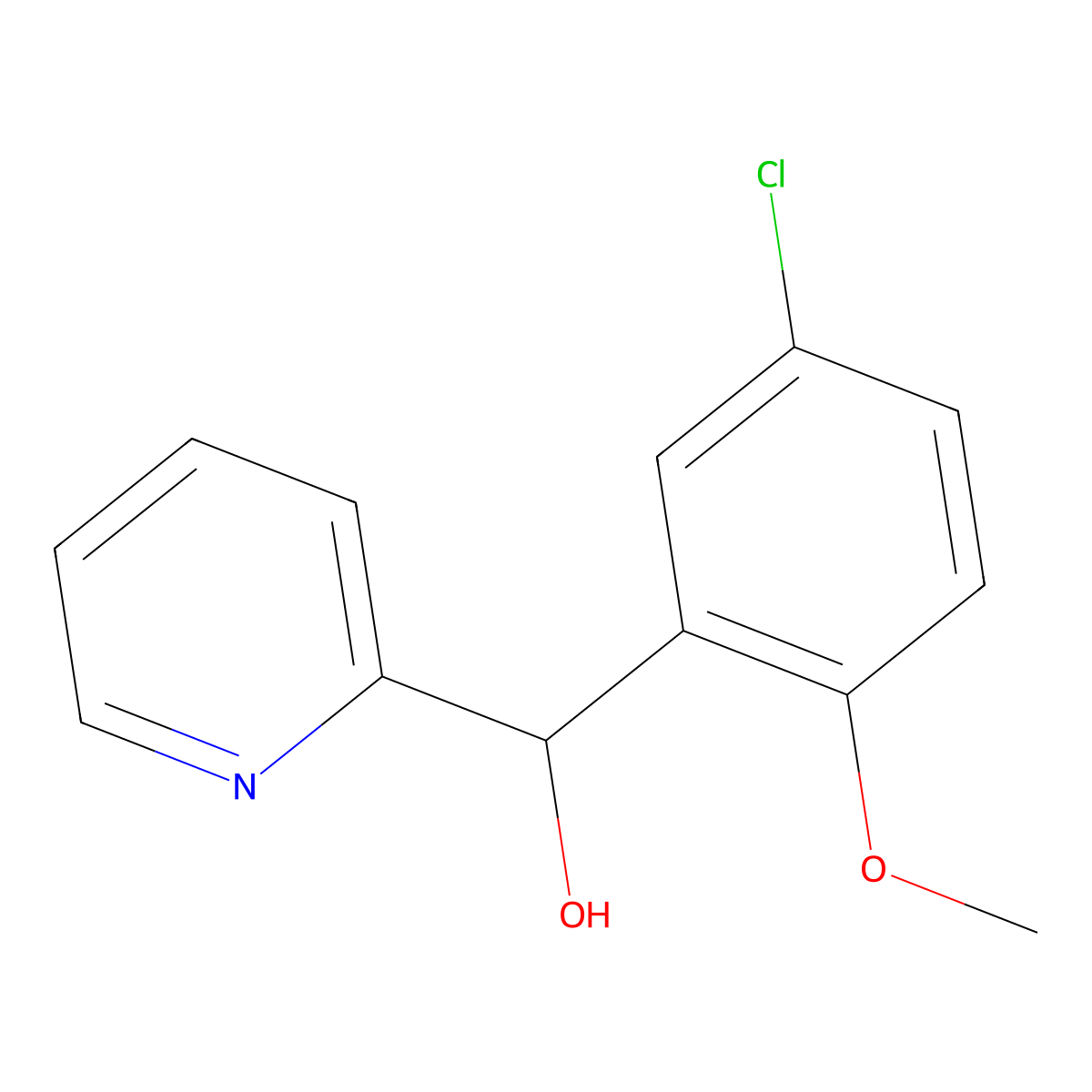 alpha-(5-Chloro-2-methoxyphenyl)-2-pyridinemethanol molecular structure, CAS 1410159-88-4
