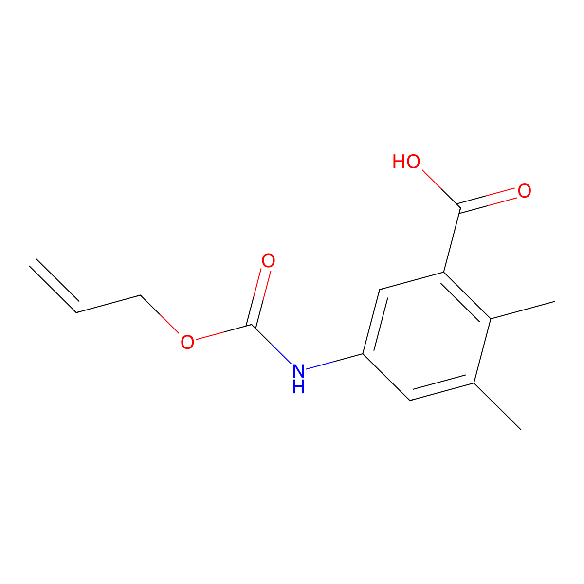 2,3-Dimethyl-5-{[(prop-2-en-1-yloxy)carbonyl]amino}benzoic acid molecular structure, CAS 1410183-08-2