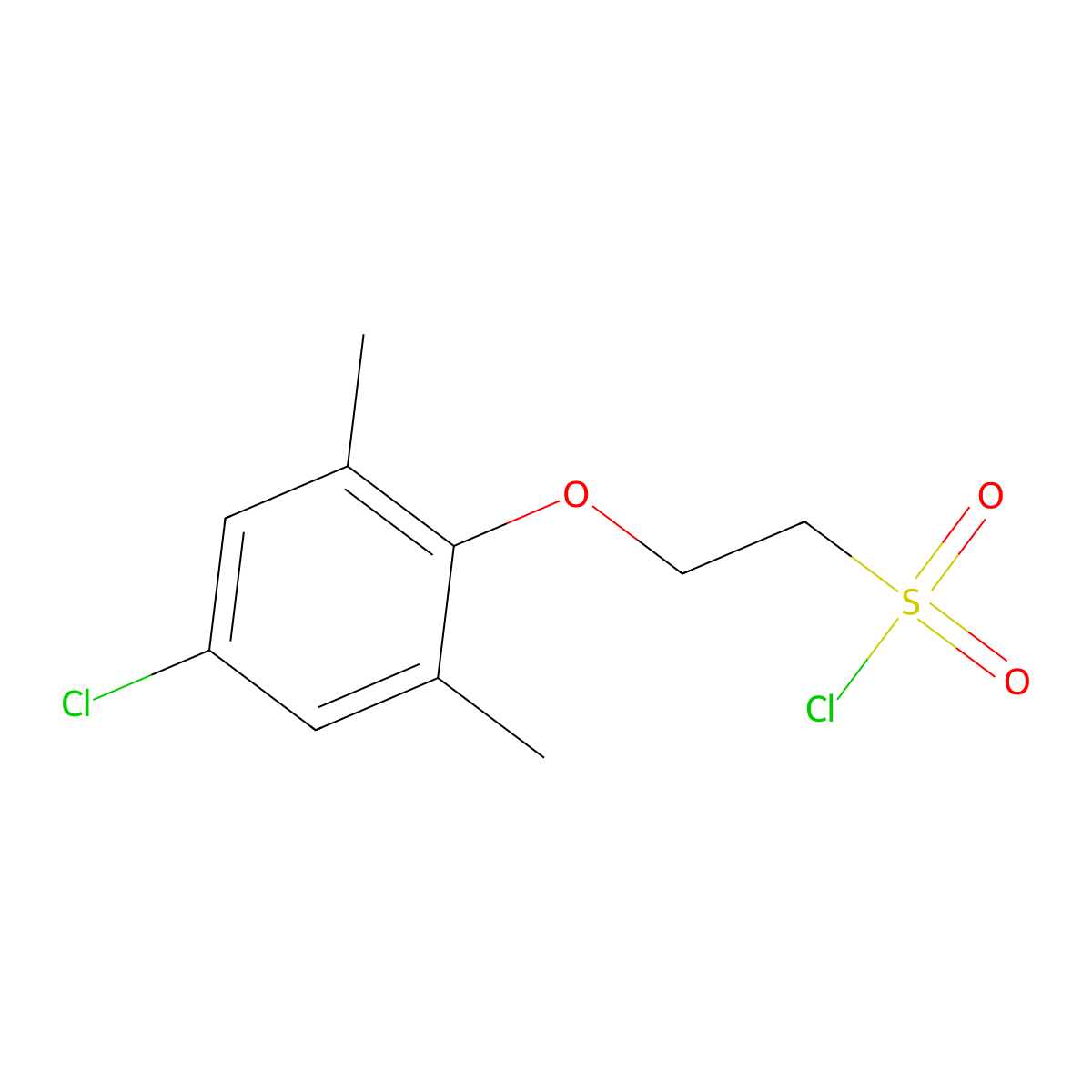 2-(4-Chloro-2,6-dimethylphenoxy)ethane-1-sulfonyl chloride molecular structure, CAS 1410186-77-4