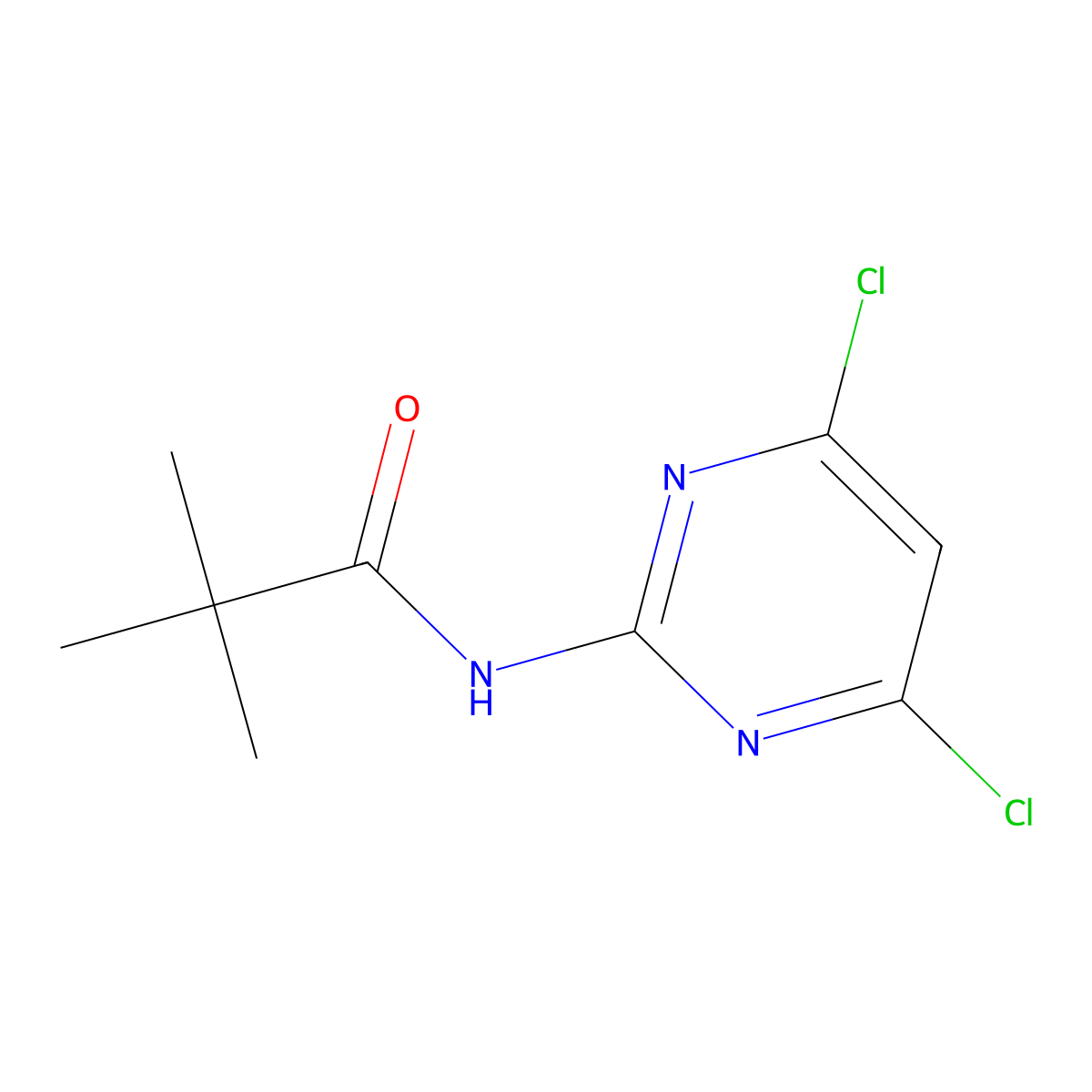 N-(4,6-Dichloro-2-pyrimidinyl)-2,2-dimethylpropanamide molecular structure, CAS 141019-03-6
