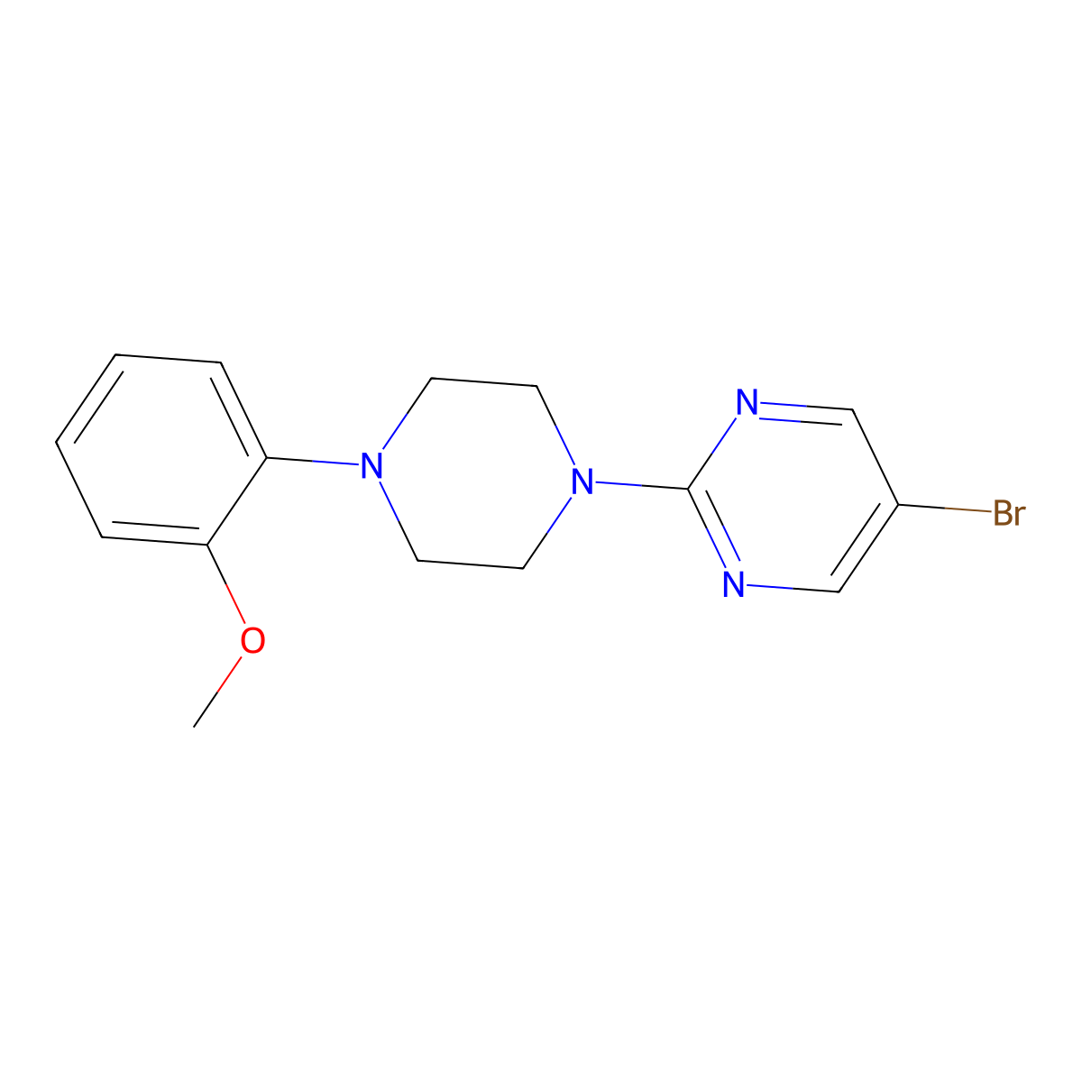 5-Bromo-2-[4-(2-methoxyphenyl)piperazin-1-yl]pyrimidine molecular structure, CAS 1410200-64-4