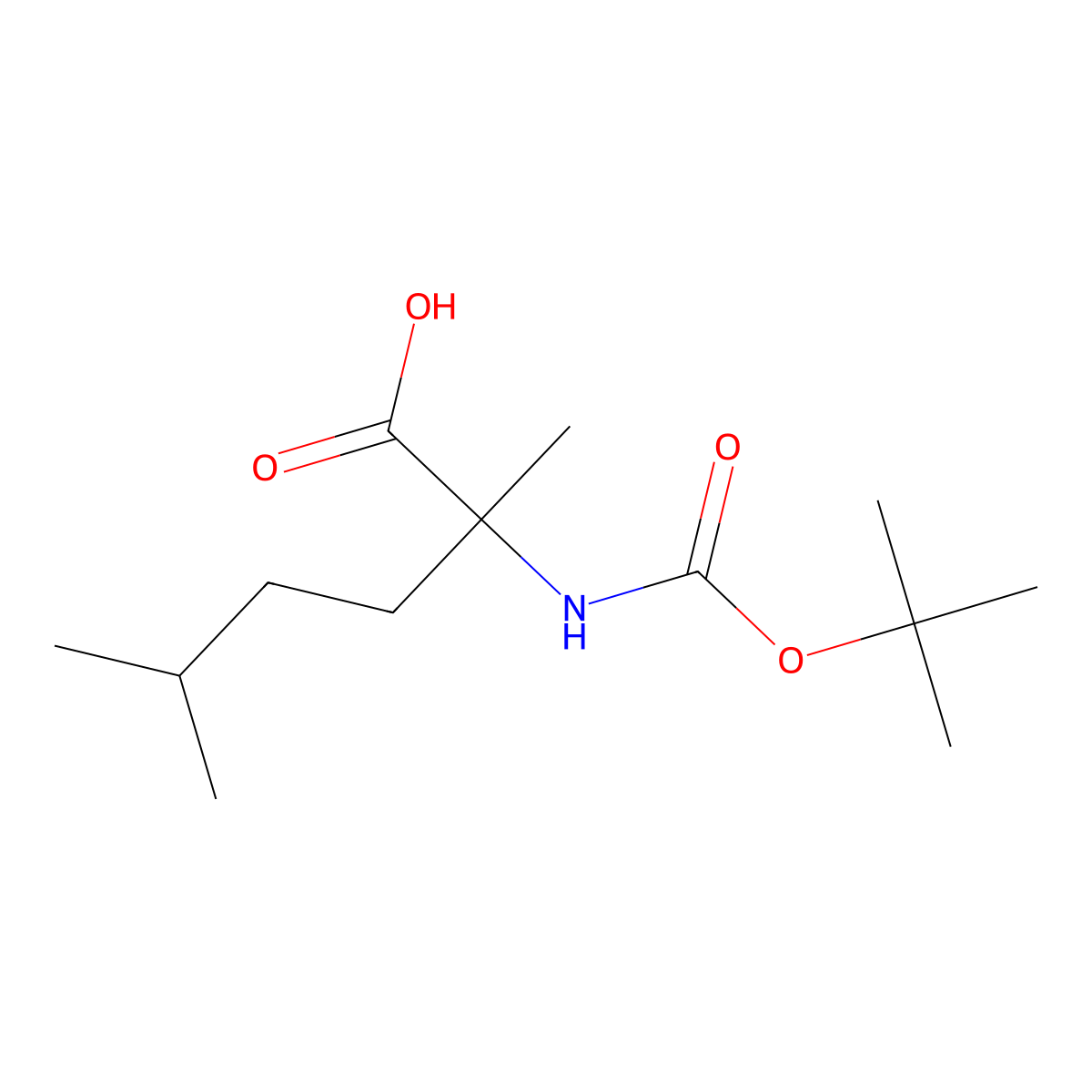 2-{[(Tert-butoxy)carbonyl]amino}-2,5-dimethylhexanoic acid molecular structure, CAS 1410222-55-7